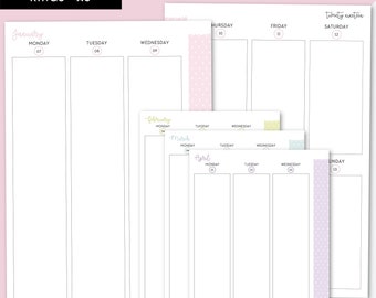 a5 2019 weekly planner printable vertical week on 2 pages etsy 2 pages