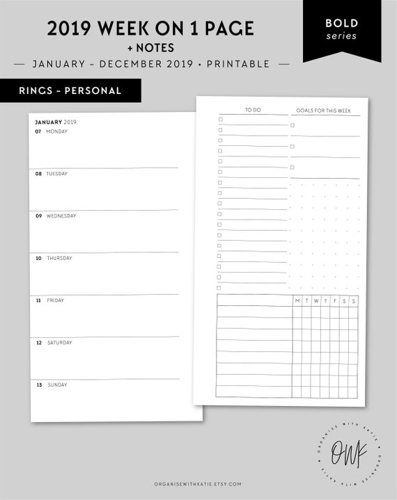 Particular person 2019 Weekly Planner Printable, 7 days upon 1 Site Notes, Diary Calendar, Filofax Inserts, Planner Internet pages, 2018 2019 BO-For every graphic regarding Weekly Planner Page named Specific 2019 Weekly Planner Printable, 7 days upon 1 Web site Notes, Diary Calendar, Filofax Inserts, Planner Webpages, 2018 2019 BO-For each