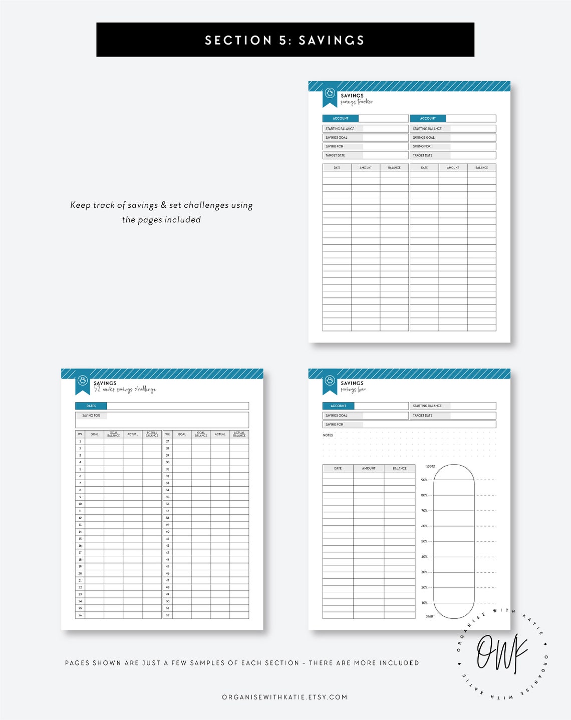 Budget Planner US Letter Size PRINTABLE Financial Inserts | Etsy