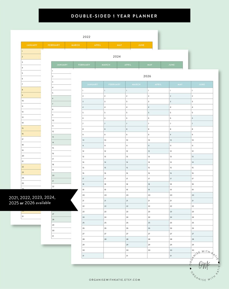 2021 2022 2023 2024 2025 2026 Classic Happy Planner 1 Etsy