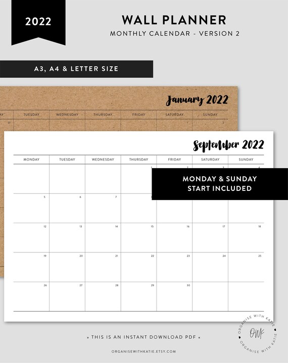 Minimalist Planner A3 A4 Planner Undated Planner Home Planner PDF Wall ...
