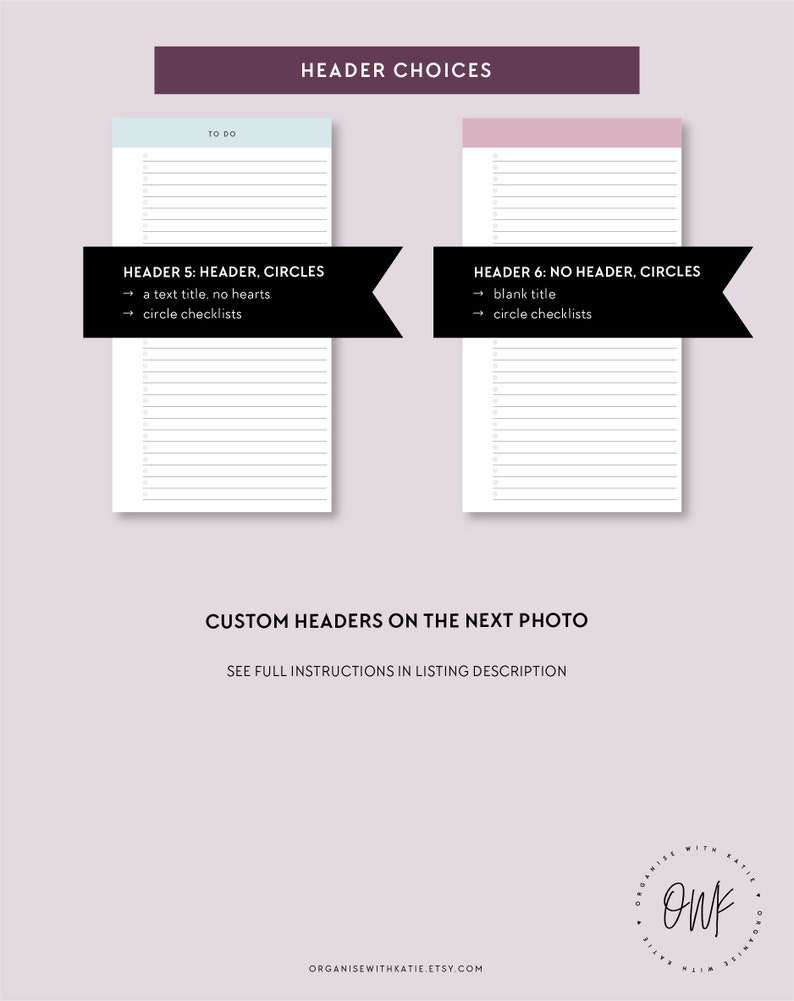 Personal Wide Rings Printable Notes and to Do Pages Inserts Etsy