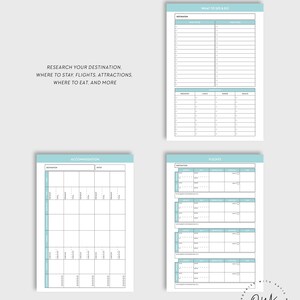 Travel Planner A5 Rings PRINTABLE Planner Insert Travel - Etsy