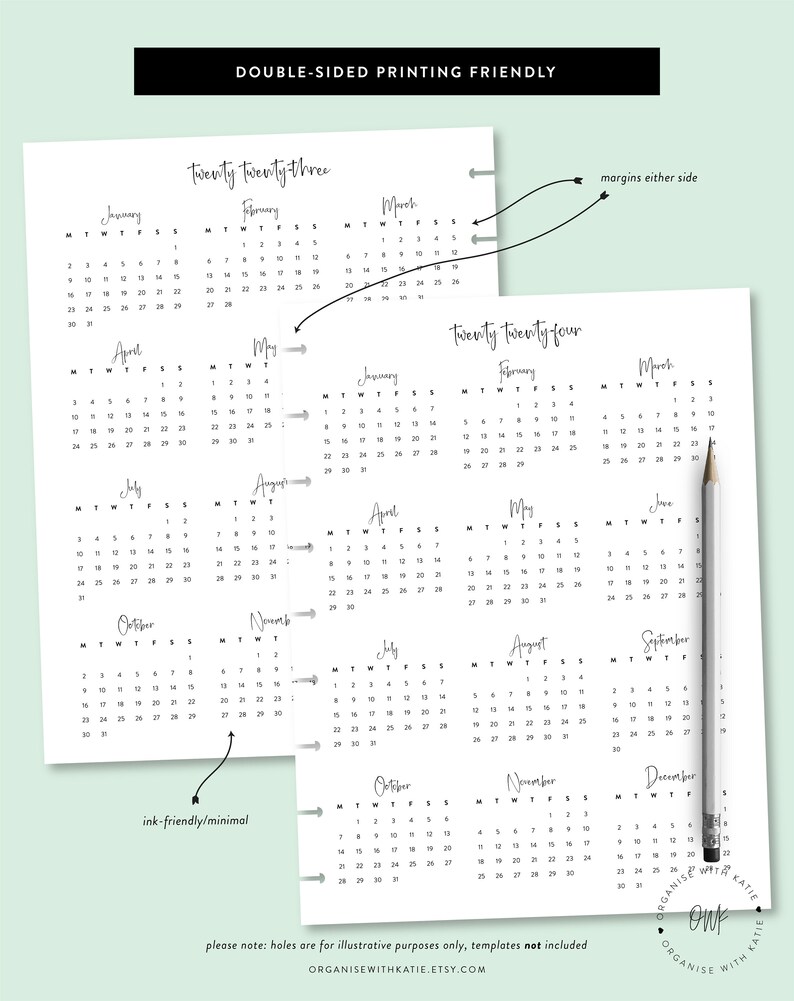 2023 2024 Classic Happy Planner Calendar Printable Annual - Etsy Nederland