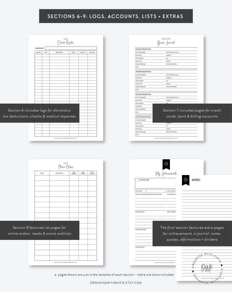 A5 Budget Planner Printable Financial Planner Inserts Etsy