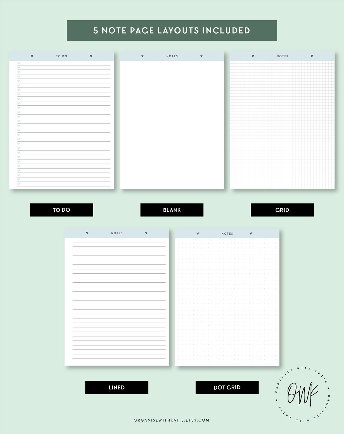 Classic Happy Planner Printable Notes and To Do Pages | Etsy