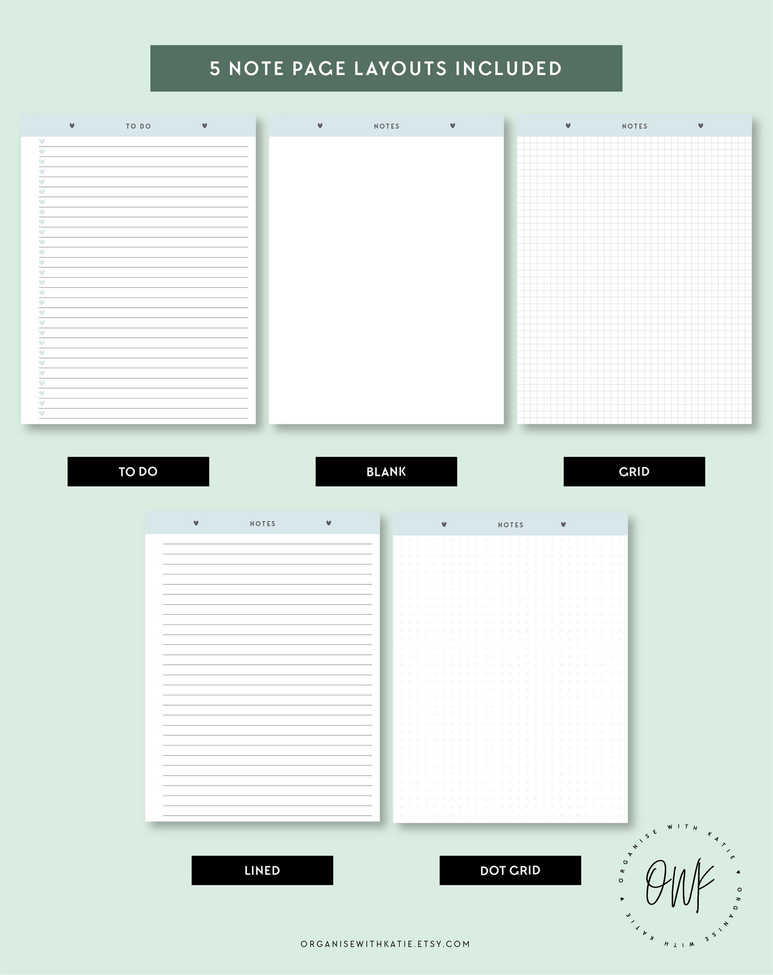 Classic Happy Planner Printable Notes and To Do Pages | Etsy