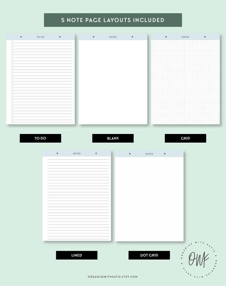 Classic Happy Planner Printable Notes and To Do Pages | Etsy