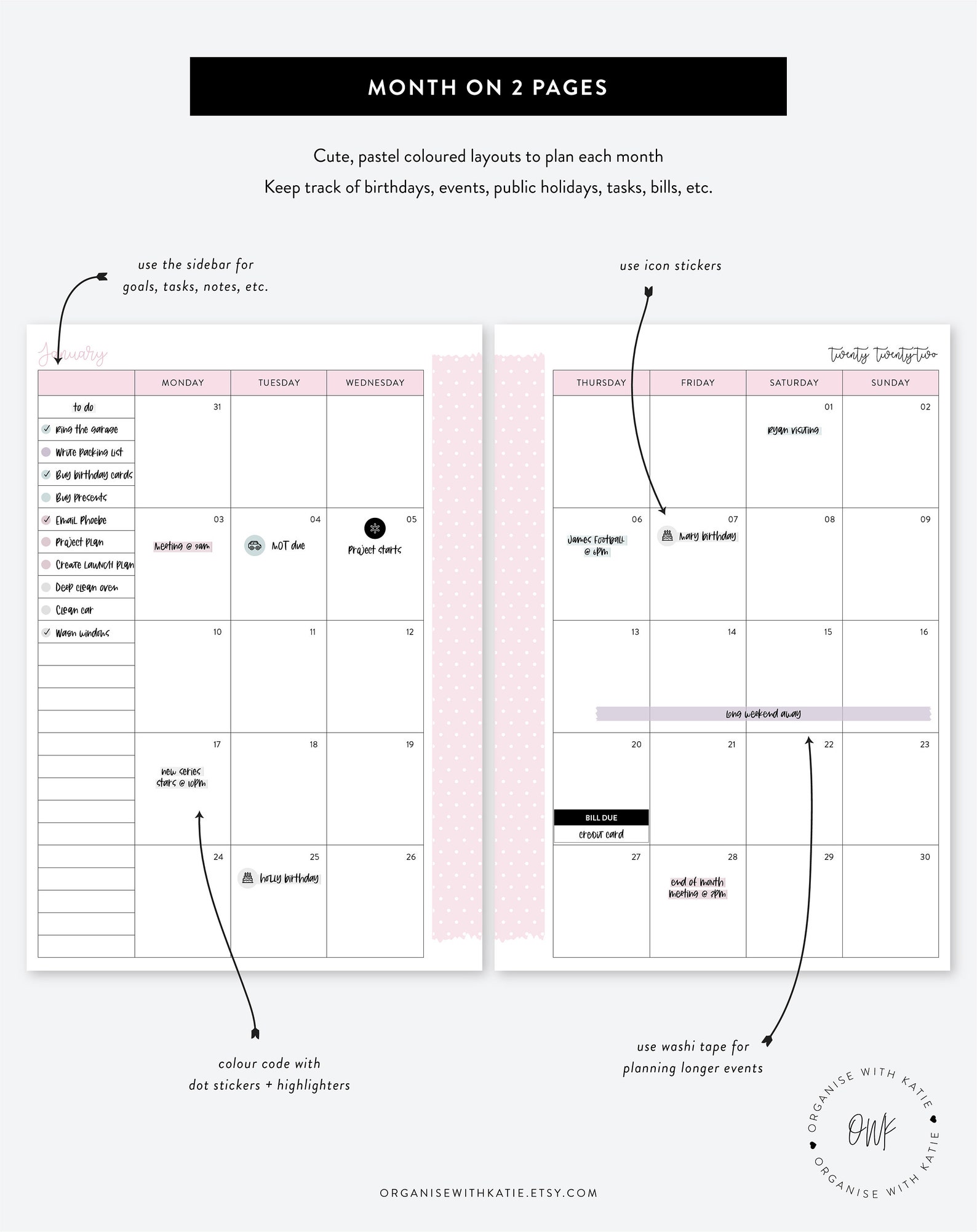 Free A5 Planner Printables 2022 Printable World Holiday