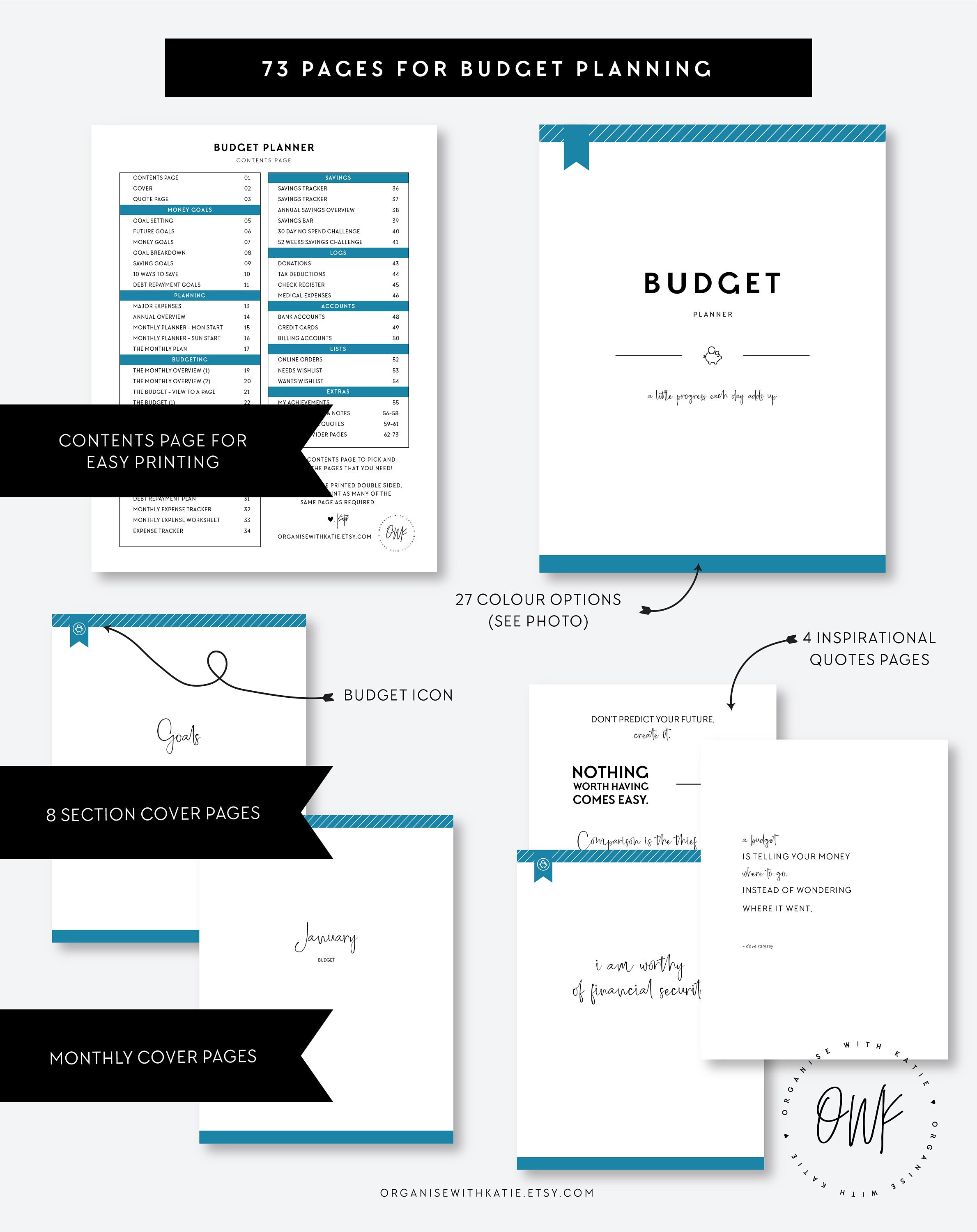 Budget Planner US Letter Size Printable Financial Inserts - Etsy UK
