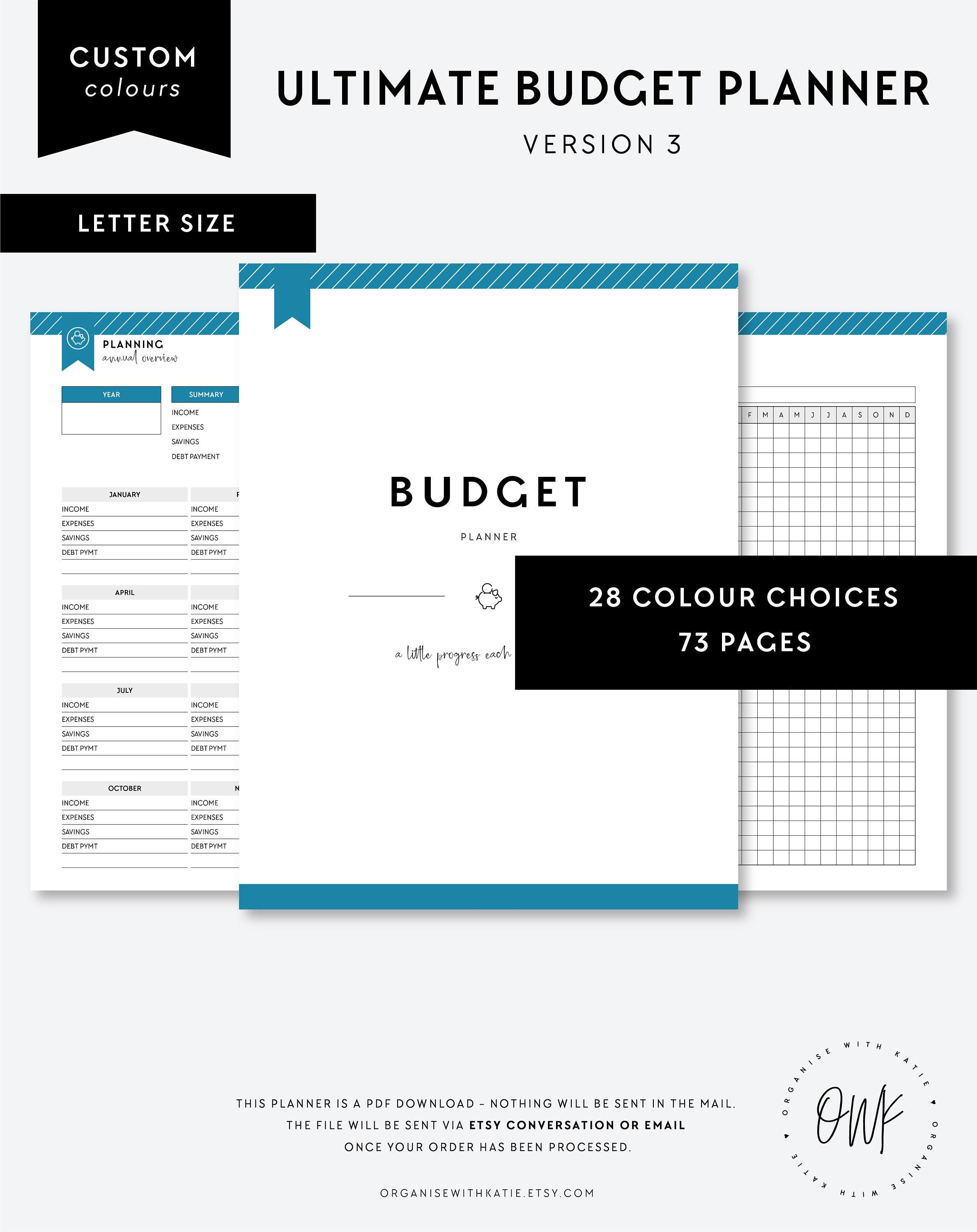 Budget Planner US Letter Size Printable Financial Inserts - Etsy UK
