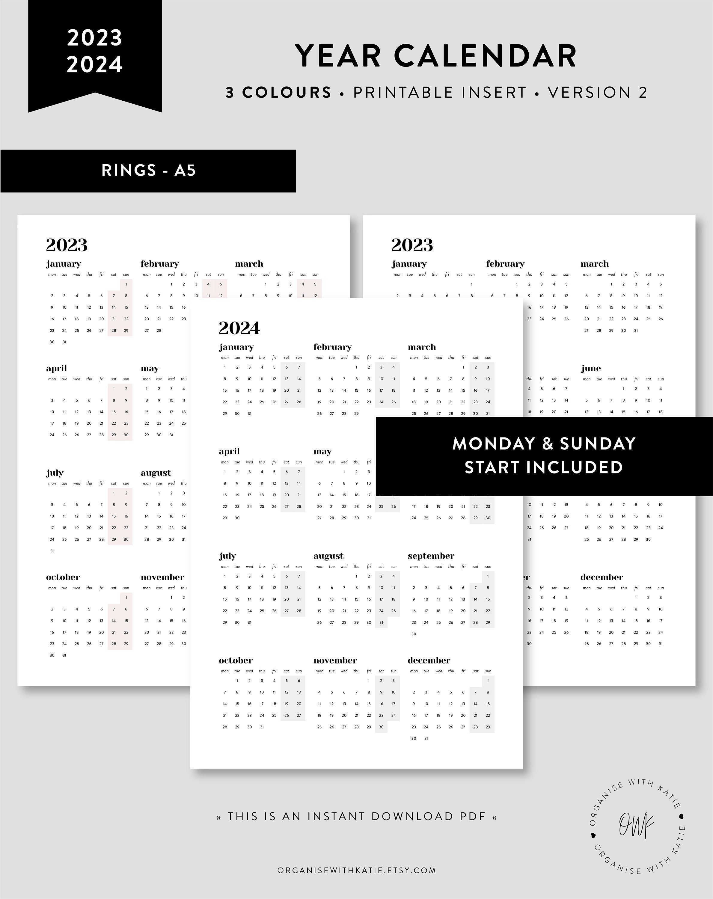 Buy 2024 Calendar Printable Yearly Calendar Printable 2024, 51 OFF