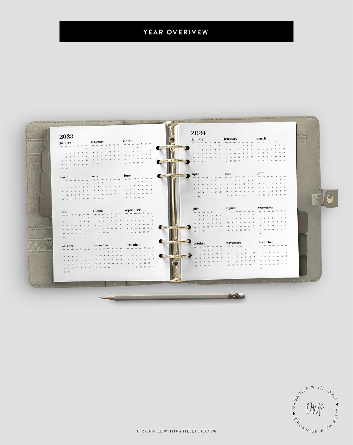 2023 2024 A4 US Letter Calendar Printable Instant Download - Etsy Hong Kong