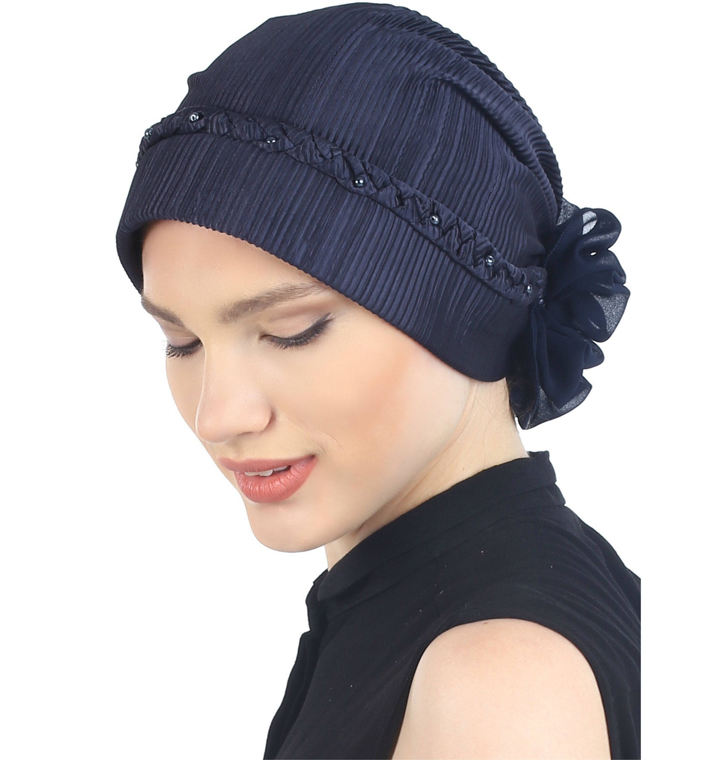 Berretto In Raso Setoso Per Donne - Copricapo Elegante Per Chemio, Yoga O Sonno, Morbido E Regolabile - Foto 11