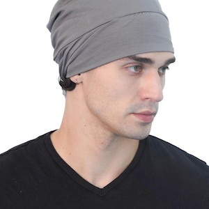 Satijnen binnenvoering - Bamboe slaapmuts voor haaruitval, zachte, slouchy muts voor nacht voor vrouwen en mannen, geschikt voor haaruitval