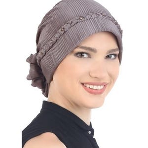 Elegant Chemo Headwear, Full Headcover, Soft, Breathable, Designed for Hair Loss,  Braided & Beaded Headwear for Women