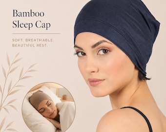 Copricapo unisex per dormire chemioterapico, berretto in cotone di bambù per la caduta dei capelli, copricapo per pazienti oncologici
