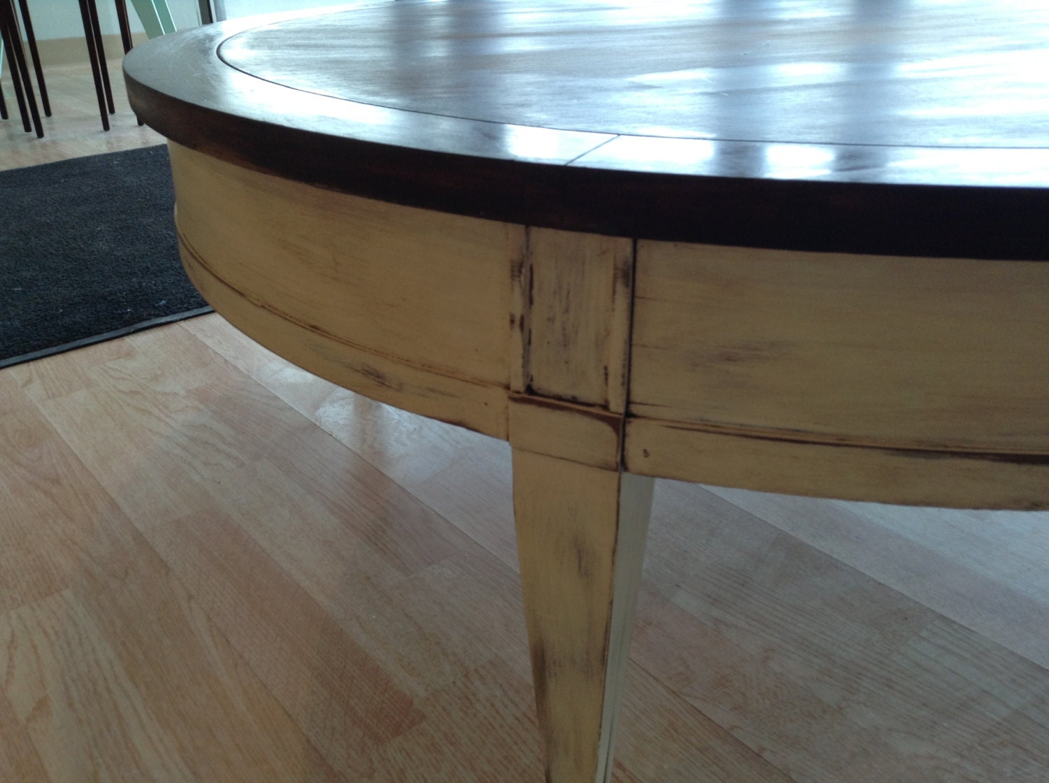 Large Round Vintage Coffee Table Etsy