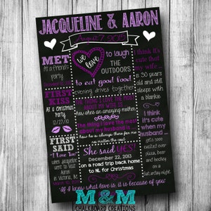 Our Love Story Chalkboard Sign Customized Engagement Chalkboard Bridal Shower Chalkboard Poster Wedding Chalkboard Sign Chalkboard Poster image 5