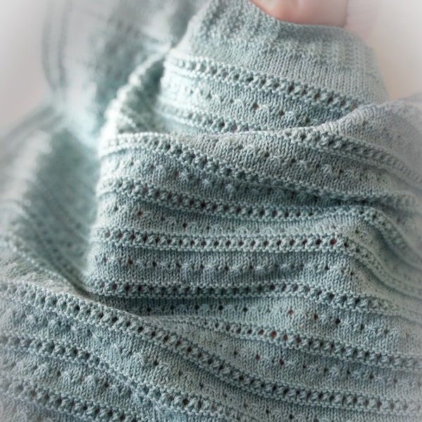 KNITTING PATTERN-Baby Blanket-LAP blanket-pdf file- Deja Vu Collection