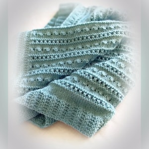 KNITTING PATTERN-Baby Blanket-LAP blanket-pdf file- Deja Vu Blanket