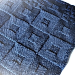 KNITTING pattern - Baby Blanket- Throw blanket-pdf file- &#39;SQUARE PEG&#39; design