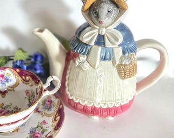 Teapot Vintage Miss Mouse Otagiri Serving Pot Japan Made