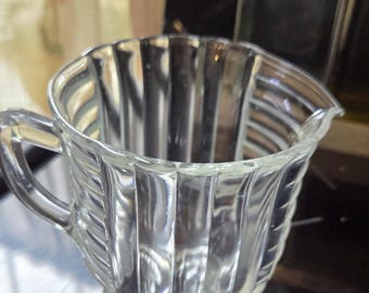 Plato para servir cremera vintage Fostoria con paneles de vidrio transparente, estilo art déco acanalado, para cocina, comedor, decoración del hogar