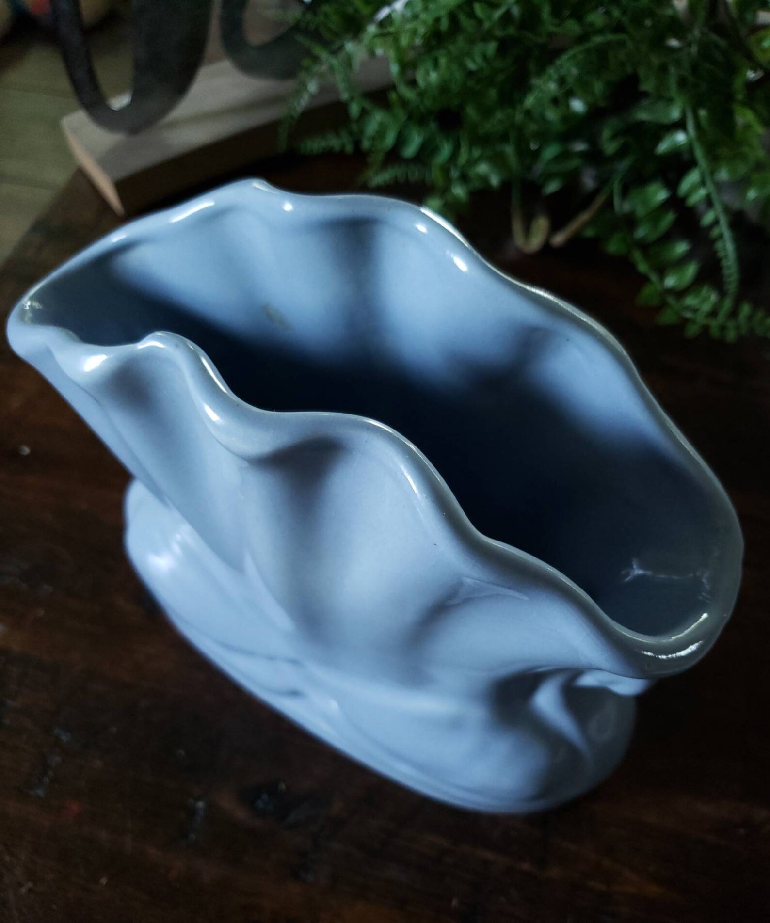 Sunbright Swan Vase Rare Antique Blue Double Swan Floral Etsy