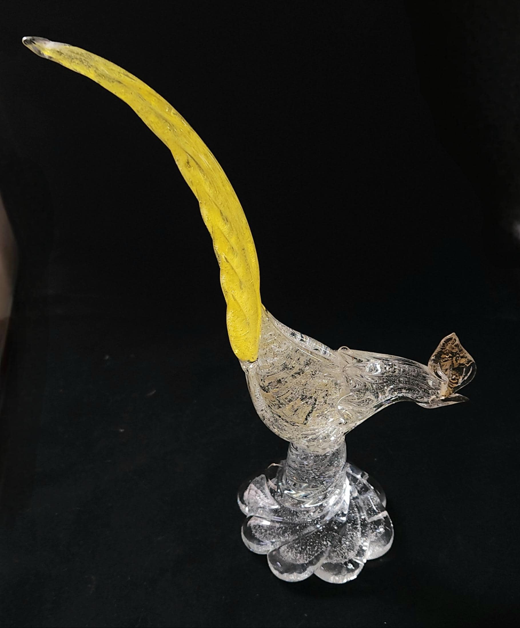 Salviati｜murano/ムラーノ｜ガラスオブジェクト｜青茶｜鳥｜ Murano Glass 鳥のオブジェ ヴェネチアンガラス ムラーノガラス