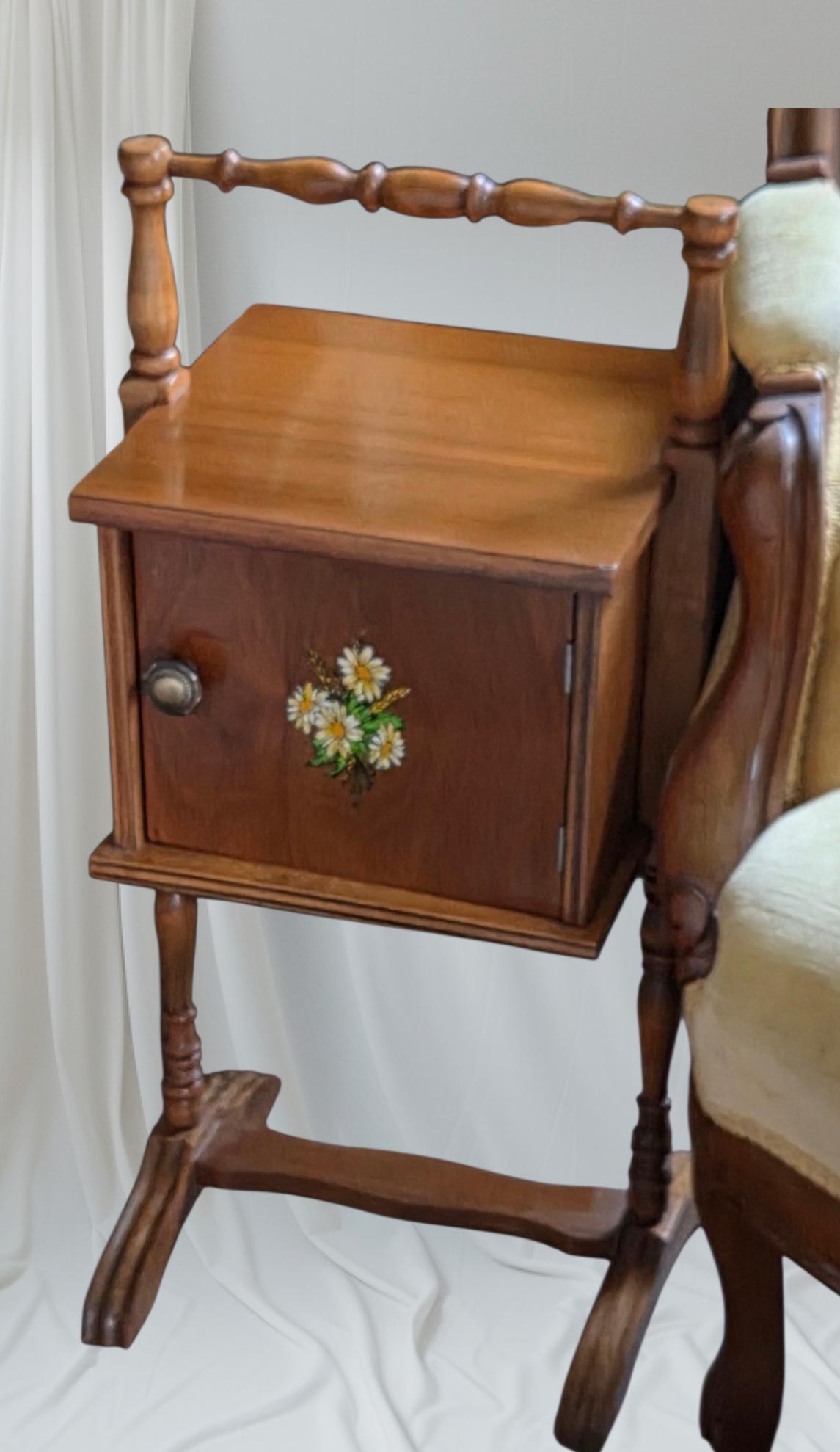 Stand Antique Smoking Stand Destressed Wood Cigar Humidor Vintage Home Decor Plant Stand Side Table Magazine Table