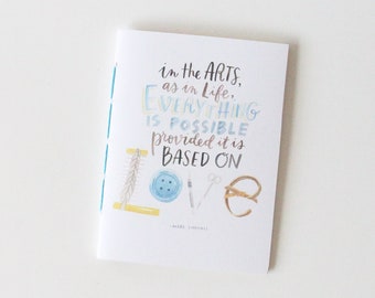 Blank Book, Marc Chagall Quote, Love Quote, Sketchbook, Pocket Notebook, Mini Journal, Jotter Pad, To-Do Book, Notebook