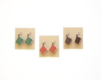 Tiny Book Earrings - 1 pair, Leather Books, Miniatures, Book Lover, Little Book, Small Book Jewelry, Book Gift, Leather Earrings, Librarian