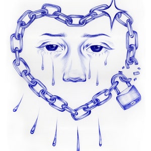 Crying Heart Print