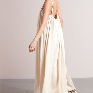 Flowing Maxi Maternity Slip Wedding Dress LUCIA in Light Cream Viscose image 2