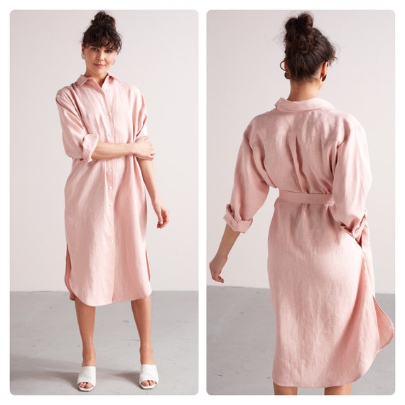 strapless open back dress Men's Solid Pink Long Sleeve Dress Shirt, Stain Repellent, Wrinkle Resistant main image 1