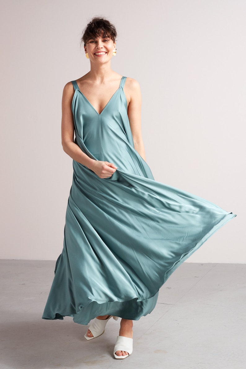 Extremely Flowy Maxi Dress MALIA, Ankle Length Dress, Loose Dress, Sleeveless Dress, Summer Dress in Light Cream Viscose image 5