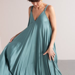 Extremely Flowy Maxi Dress MALIA, Ankle Length Dress, Loose Dress, Sleeveless Dress, Summer Dress in Light Cream Viscose image 6