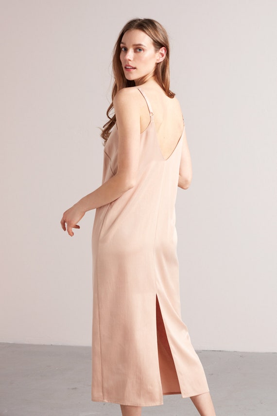 knee length dresses for ladies Midi Slip Dress Orangers L