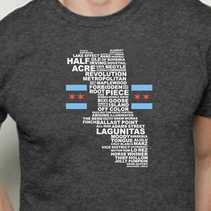 Chicago Breweries - T-Shirt, List of Chicago Illinois Area Breweries, Gifts for Beer Lovers, Gifts under 50