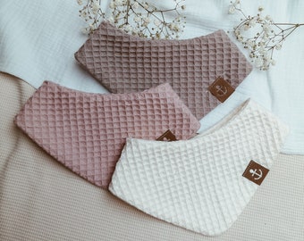 Set Dreieckstuch Halstuch Baby rosa Waffelpique Babyhalstuch Anker Mädchen Geschenk zur Taufe Geburt Spucktuch Lätzchen Baumwolle Kleinkind