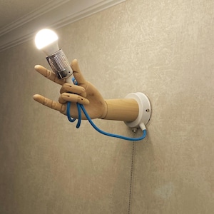 Zugketten-Wandleuchter | Hölzerne Hand Wandleuchte | Wunderliche Loft-Beleuchtung