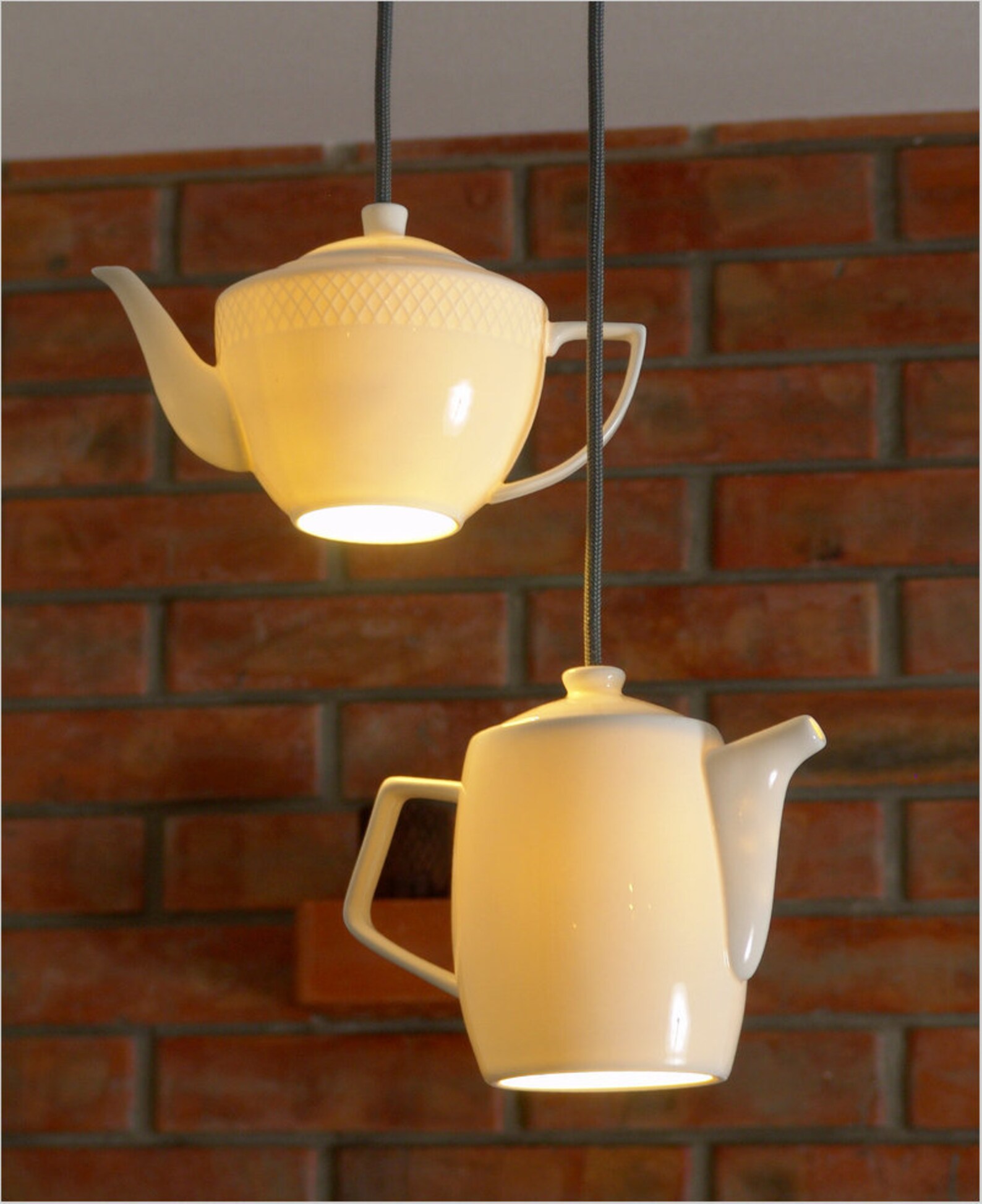 Teapot chandelier double teapot pendant light cafe interior Etsy
