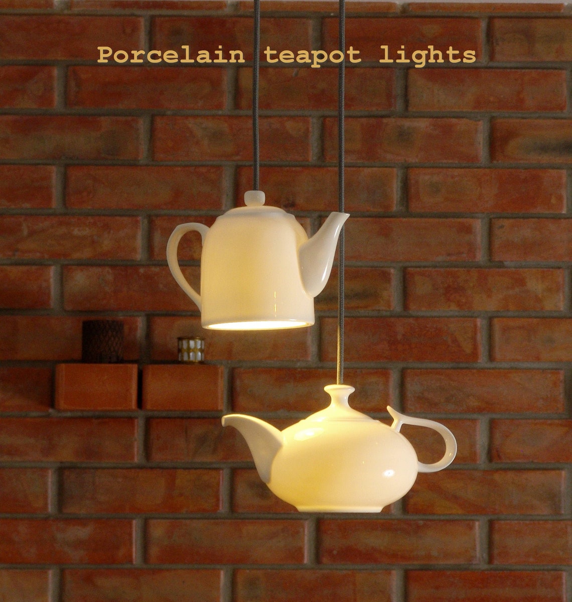 Teapot chandelier double teapot pendant light cafe interior Etsy