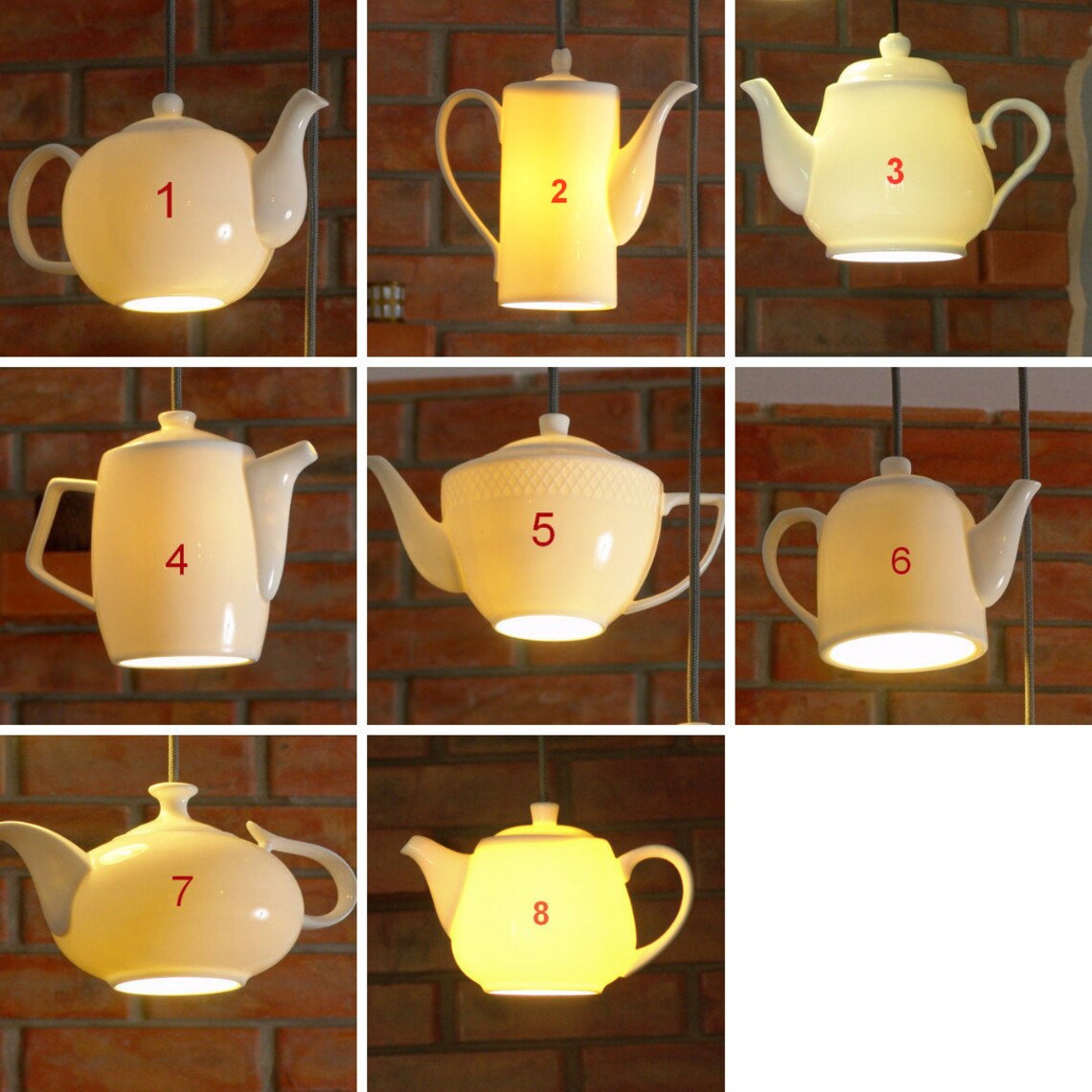 Teapot chandelier double teapot pendant light cafe interior Etsy