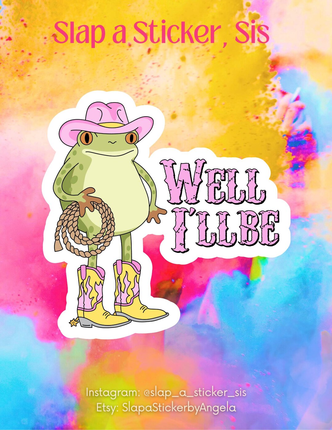 Cowboy Frog Sticker Cowboy Frog Sticker | Yeehaw Western Boot Vinyl Decal - Etsy