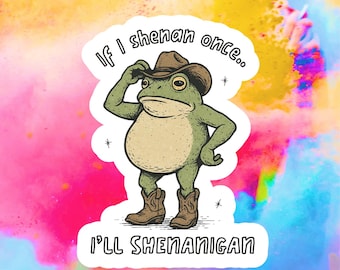 If I Shenan Once I’ll Shenanigan Funny Frog Vinyl Sticker