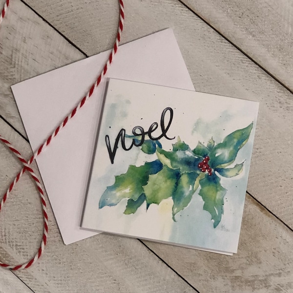 Noel mini gift card set | 3x3 mini Christmas card set | blank mini greeting cards | Noel gifts tag with envelopes | mini blank cards