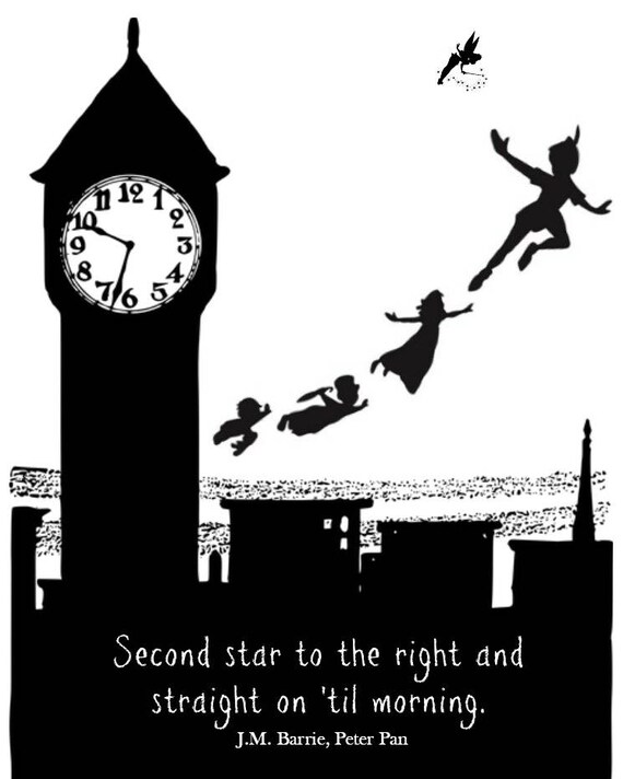 Peter Pan Quote Print Home Decor Birthday Disney Fan Etsy