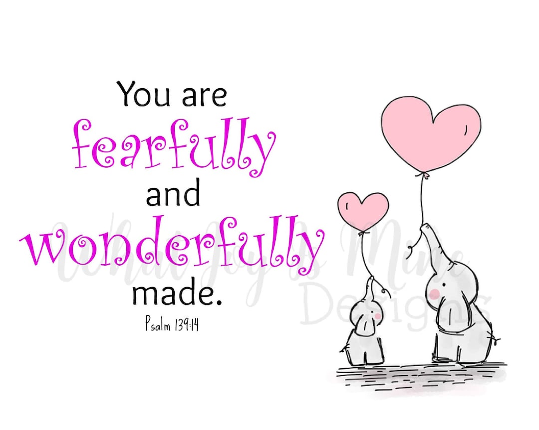 Fearfully & Wonderfully Made Child Print Art Baby Gift, Child Gift ...
